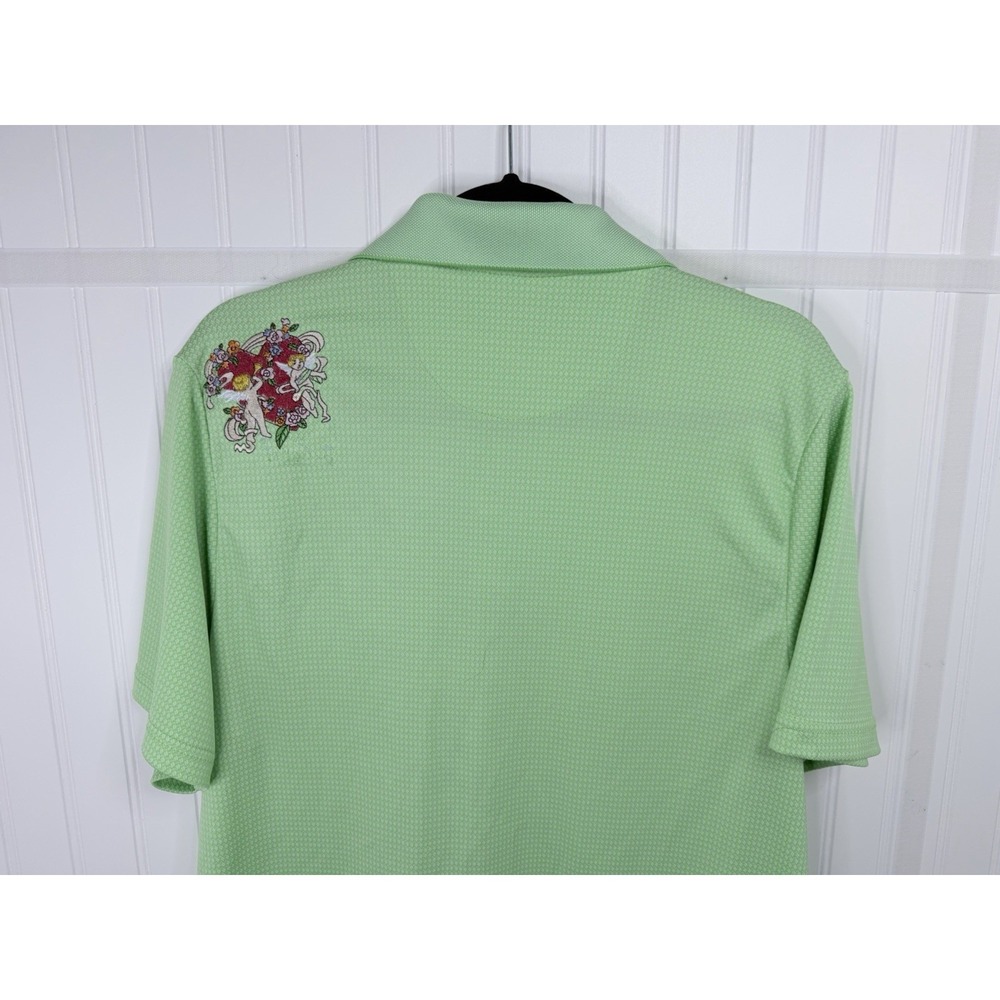 Ben Hogan Performance Polo Shirt L Green Custom Floral Embroidered Golf Shirt - Picture 15 of 16